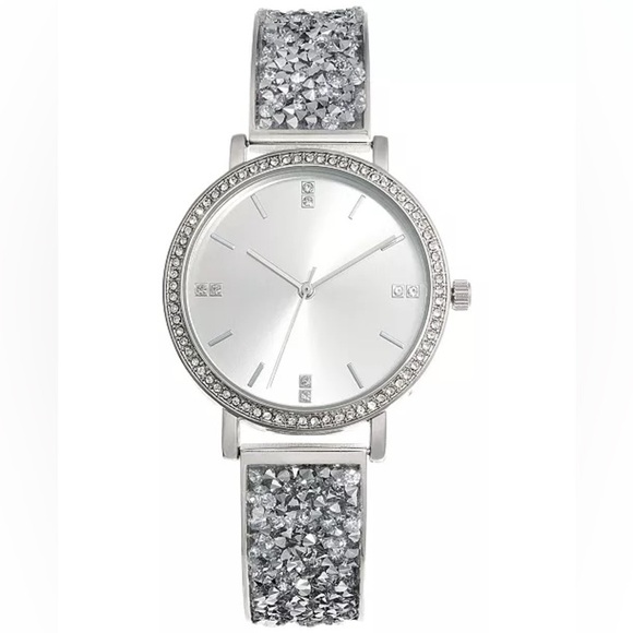 INC International Concepts Accessories - NIB Women's Druzy Stone Silver-Tone Bracelet Watch